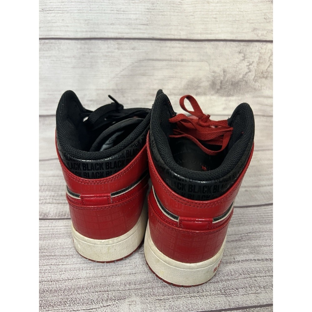 Nike Air Jordan 1 Mid SS Bred Text Black Red GS Size 6.5Y Youth DM9650 001 AJ - Picture 3 of 8